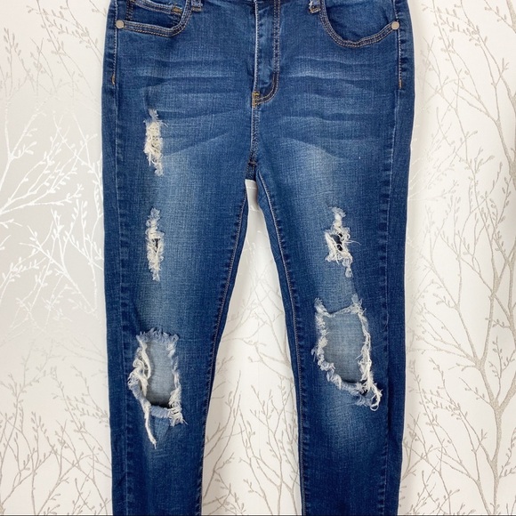 HARPER Distressed Released Hem Stretch Skinny Jean Destroyed - Picture 4 of 14